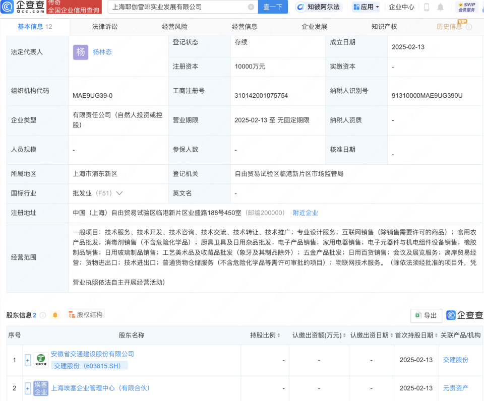 交建股份投资布局新赛道，新设实业发展公司聚焦厨具卫具及日用杂品